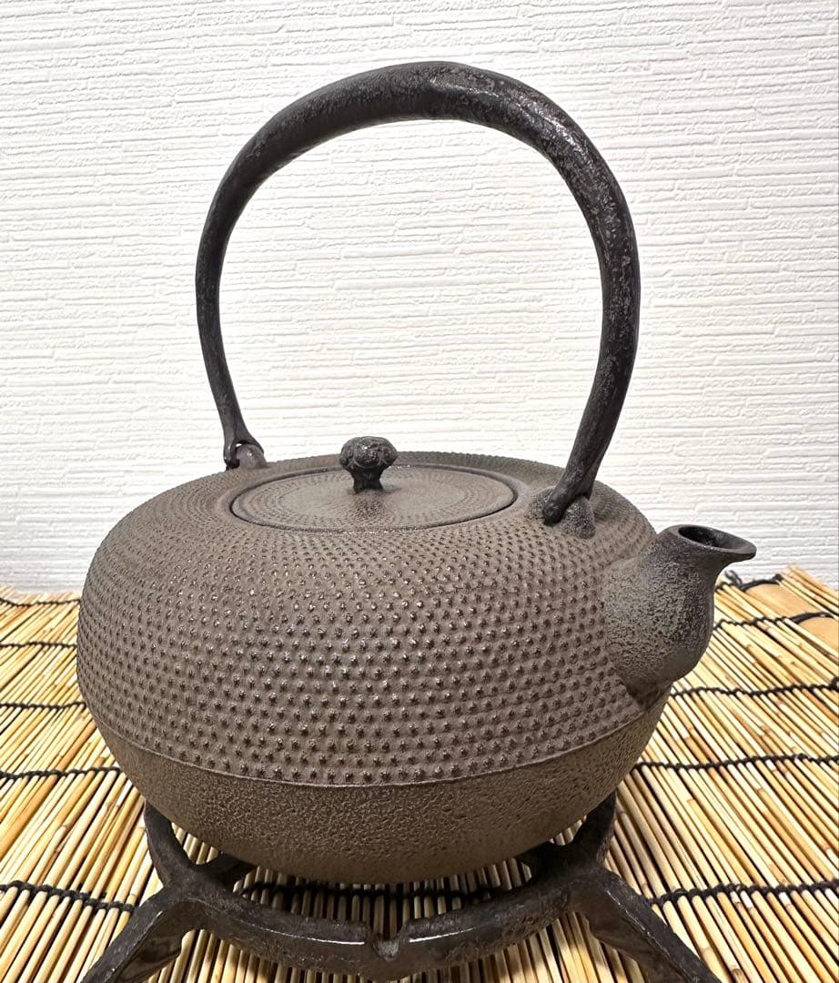 未使用品　南部釜師匠　清光堂　佐藤清光造　１５型アラレ　はなこ様売約済み