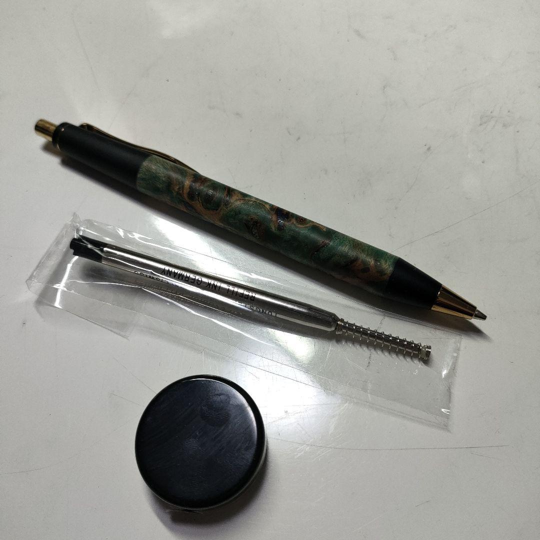 野原工芸似シャーペン　 BLUEスタビライズドウッド・ポプラ瘤杢 木軸ペン