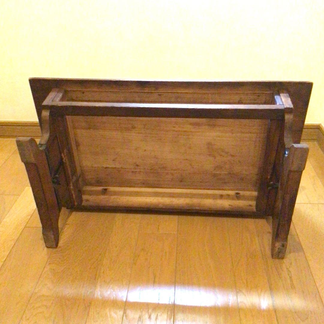骨董　文机 引出し付き　 木製　古家具　アンティーク　ローテーブル