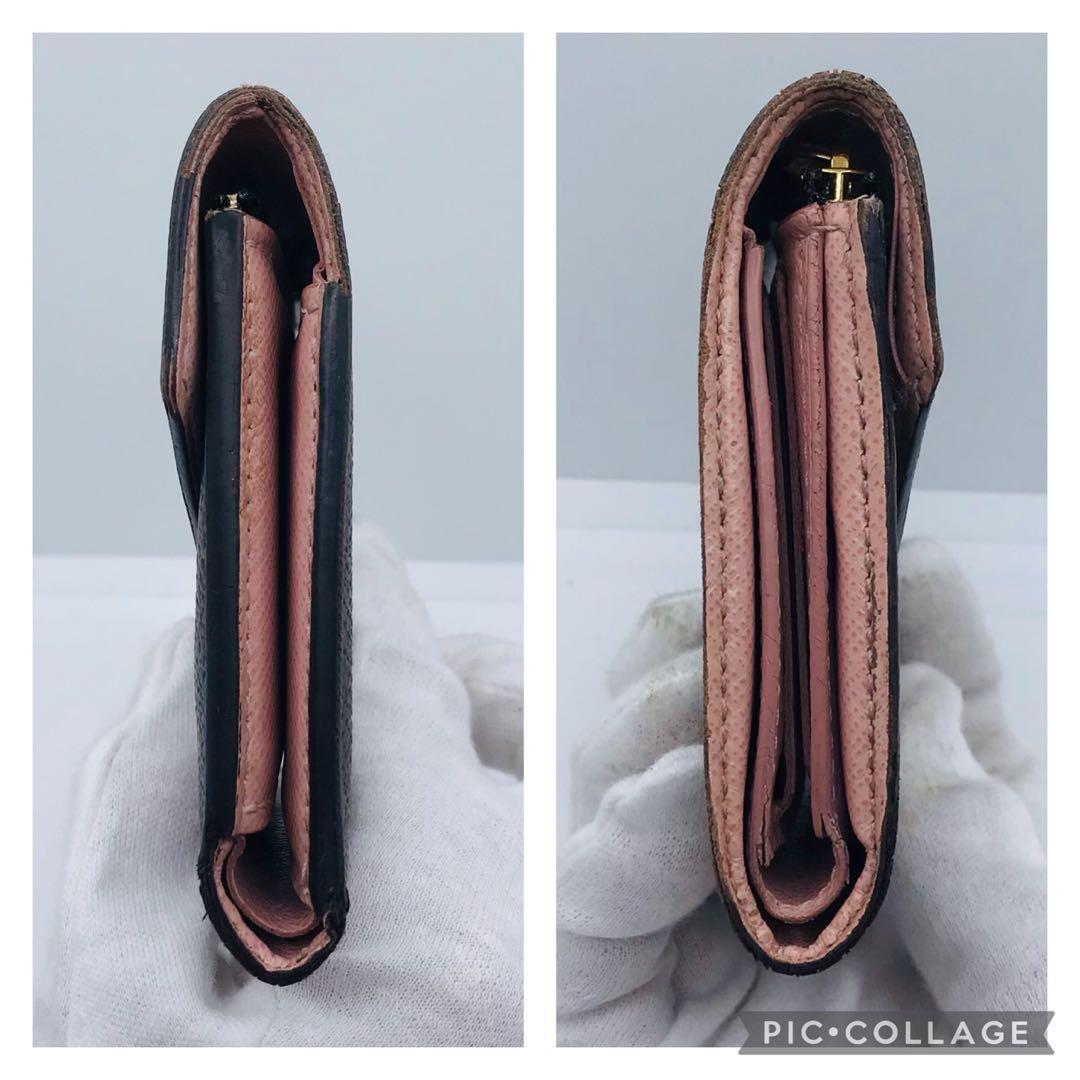 ルイヴィトン✨ポルトフォイユ ヴィクトリーヌ ローズバレリーヌ 三つ折り財布 茶