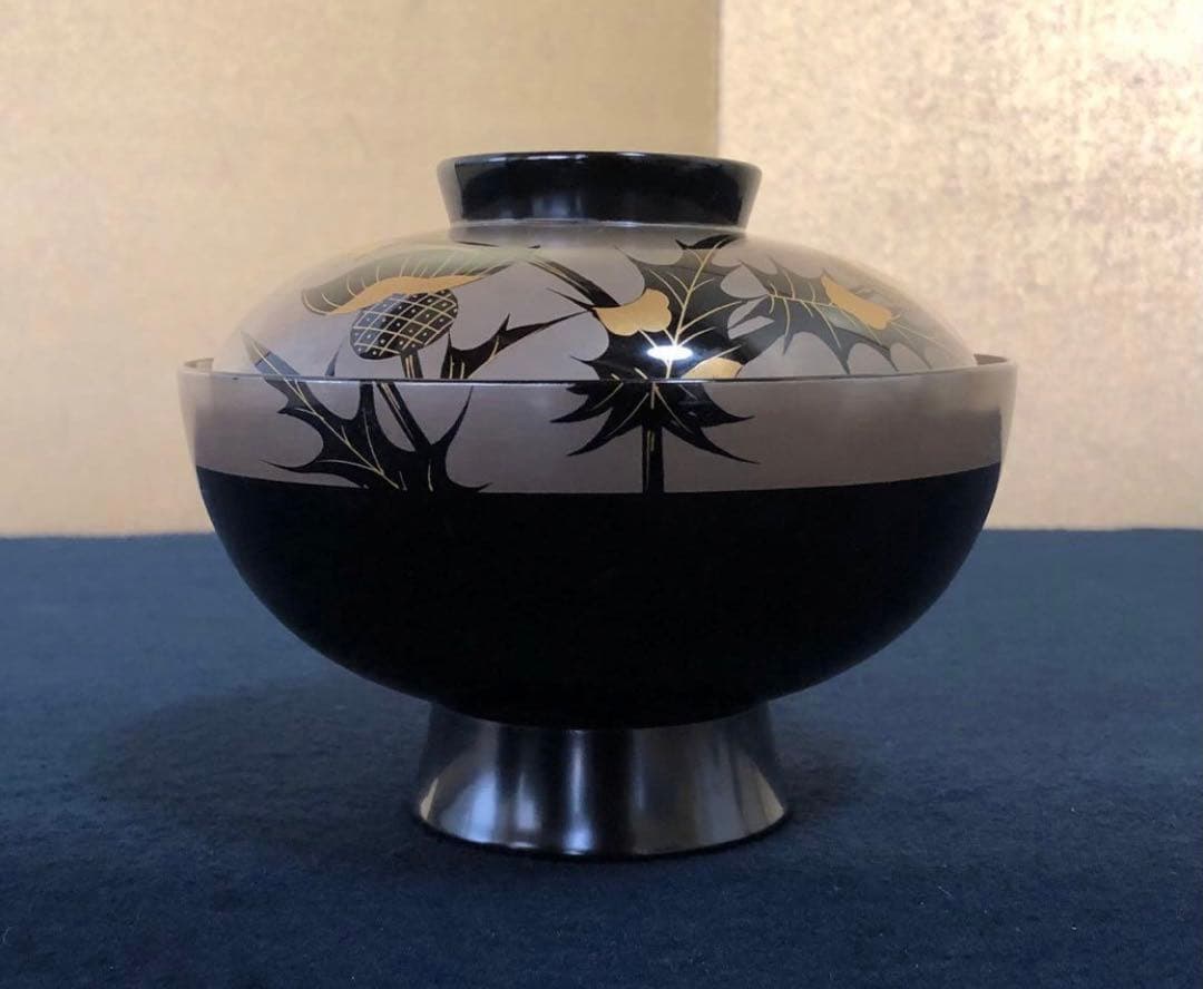 《R》輪島塗 吸物椀5客 木製漆器 木箱 上代4万　 260107か5