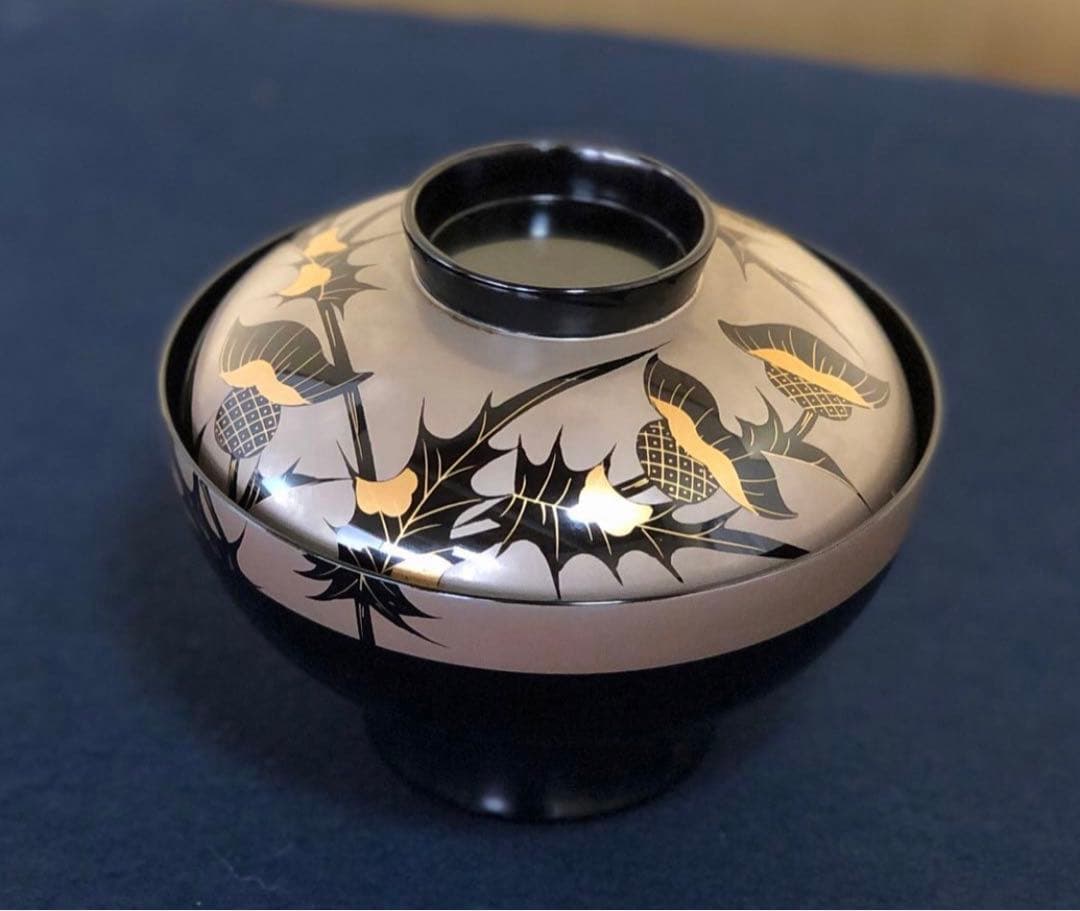 《R》輪島塗 吸物椀5客 木製漆器 木箱 上代4万　 260107か5