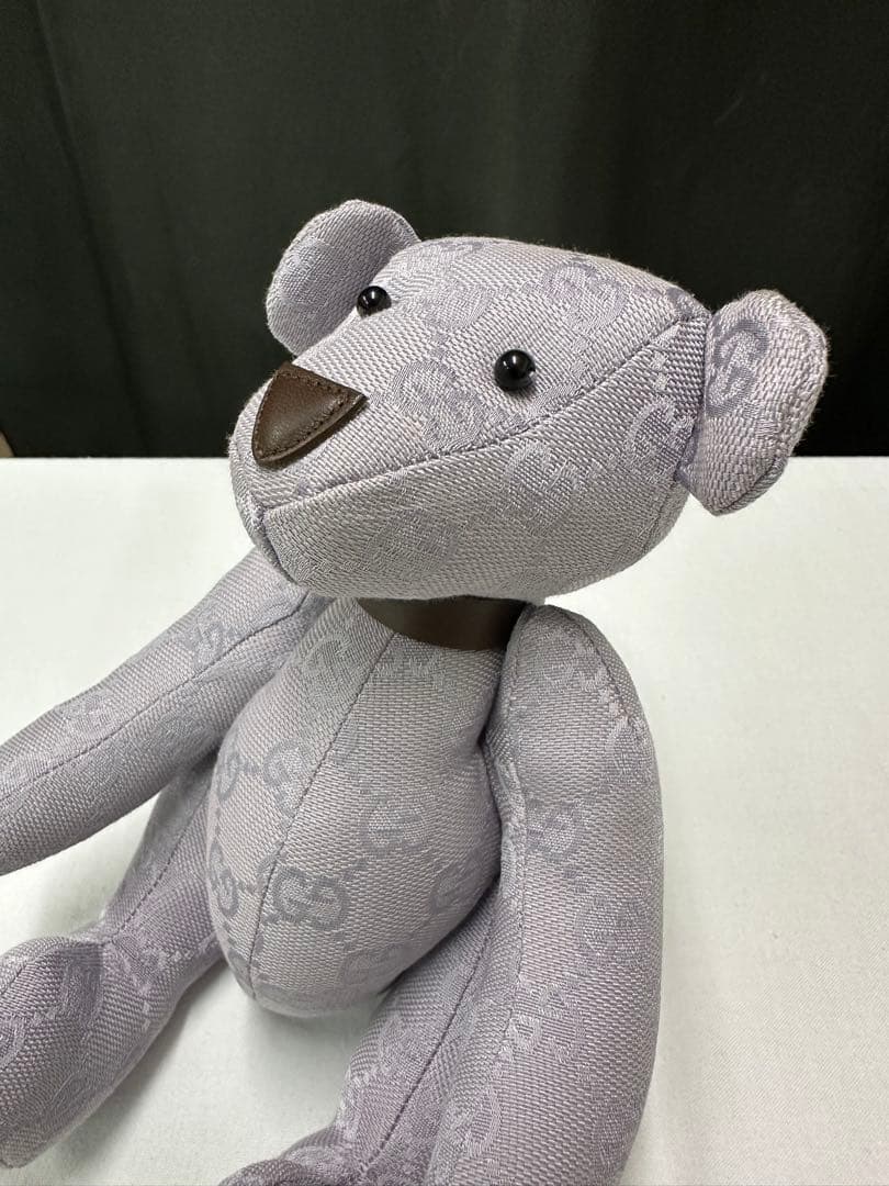 未使用品 グッチ テディベア くま ぬいぐるみ GG パープル 本物 箱付き