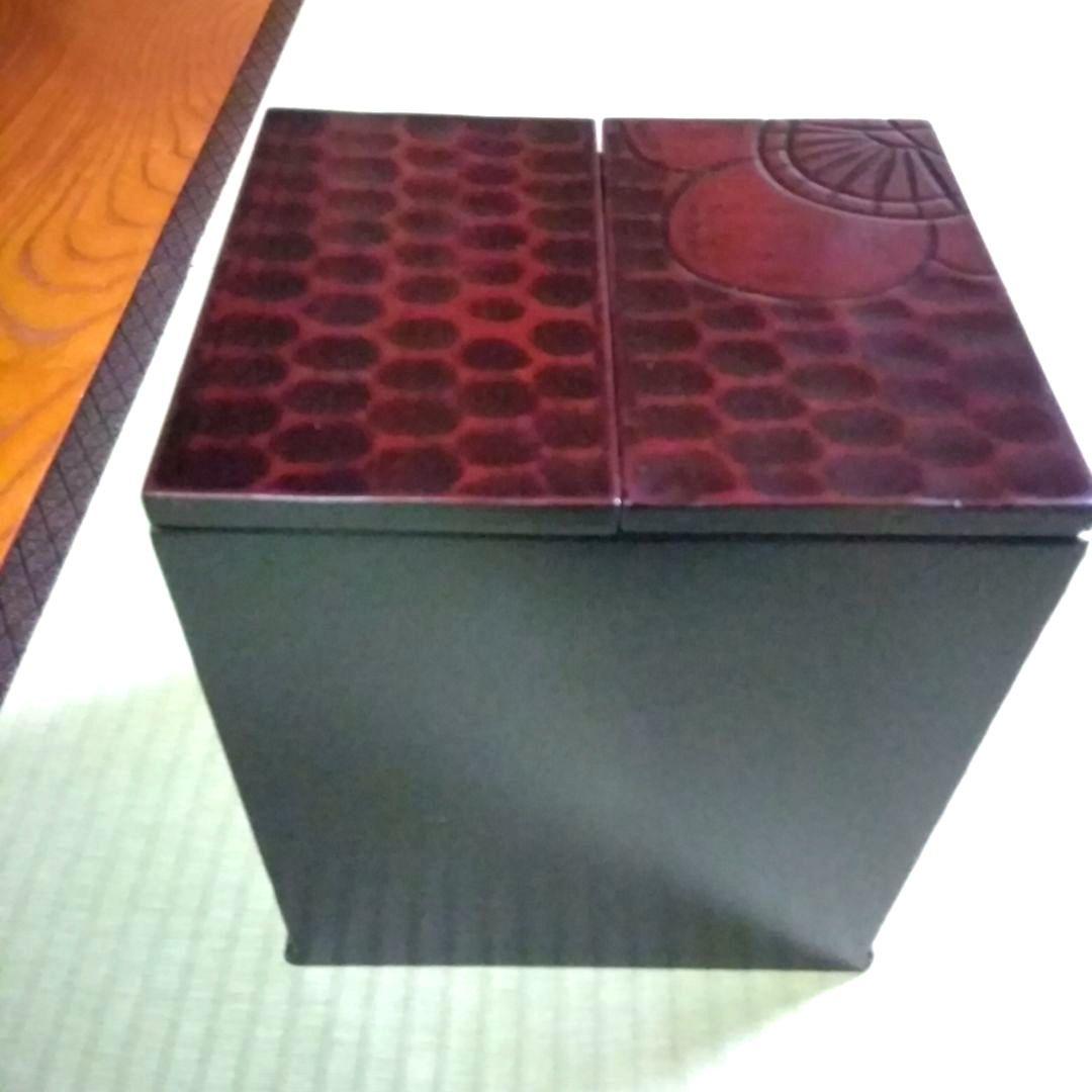 からくり箪笥・【新品・未使用】からくり三段・四ツ引箪笥(加賀梅彫り)