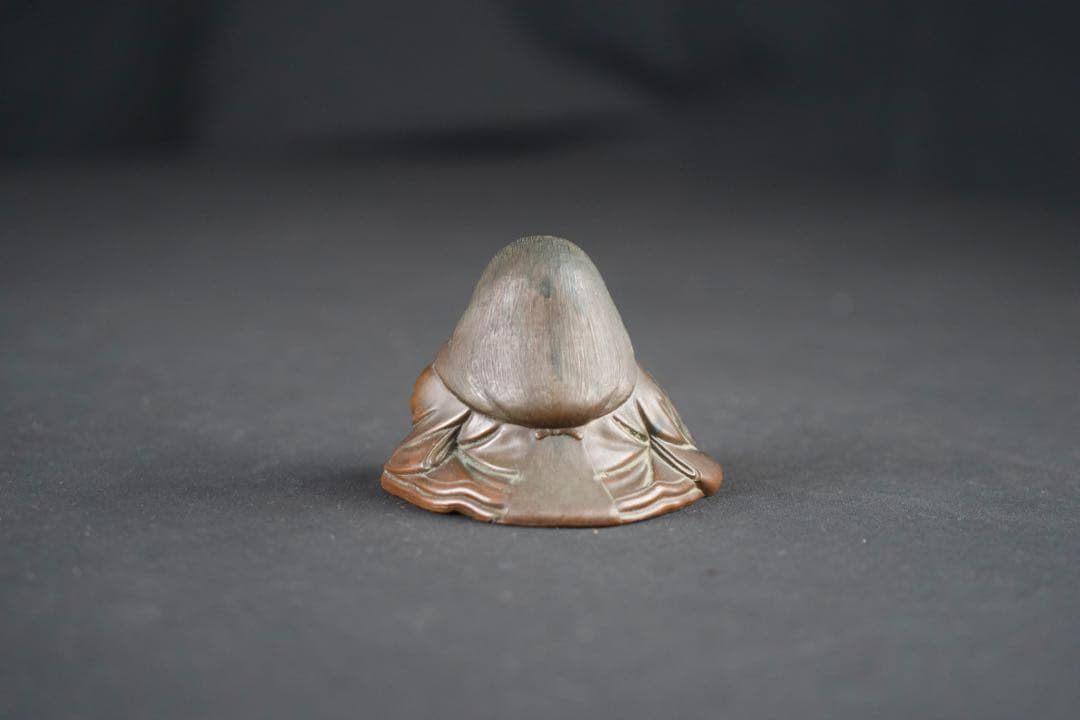 お多福 おたふく 招福 縁起物 置物 金属製