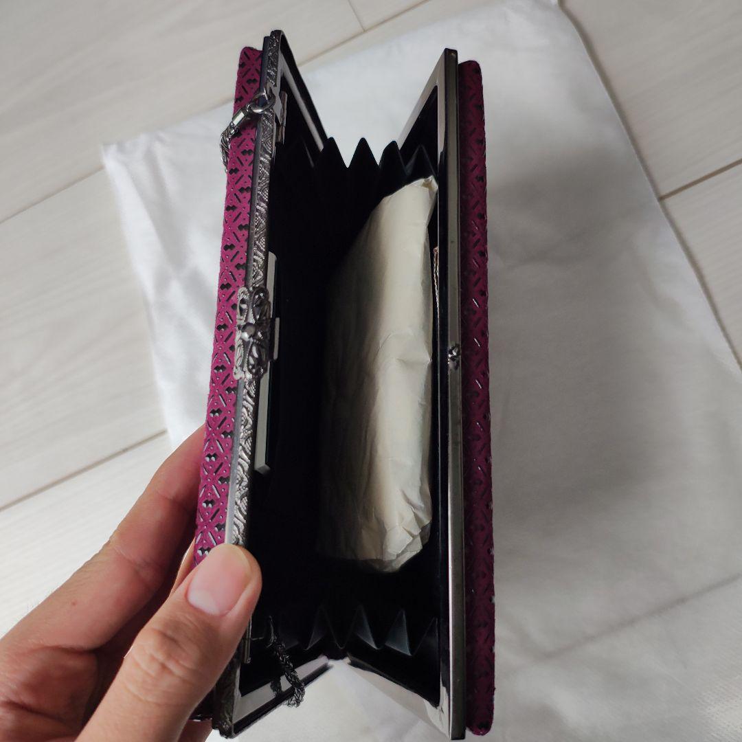 印傳屋 パーティーバッグ パープル レディース 美品
