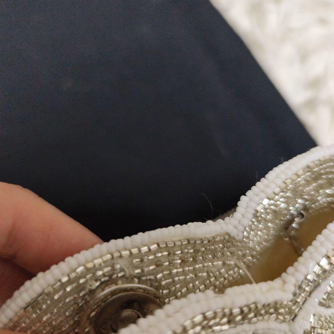 LUMYはしもと　　総ビーズバッグ　ホワイト系　シルバー系　皇室御用達