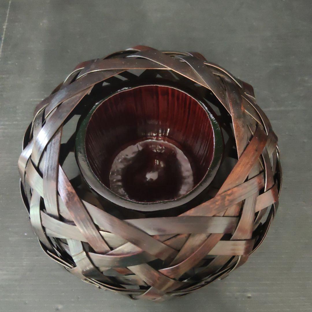 三代 田辺竹雲斎 巣ごもり 花籃 未使用品