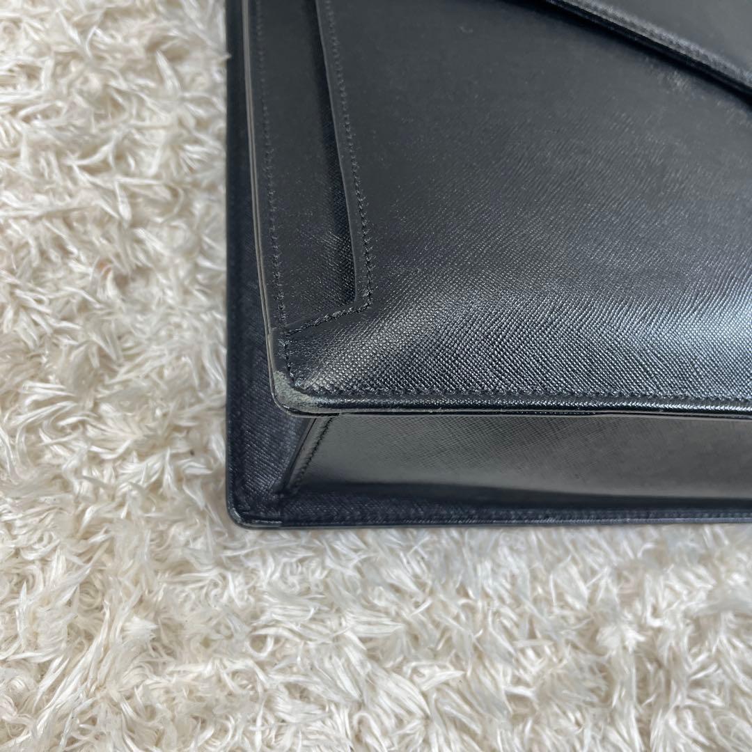 バーバリー ビジネスバッグ ブリーフケース サフィアーノ レザー A4 ブラック