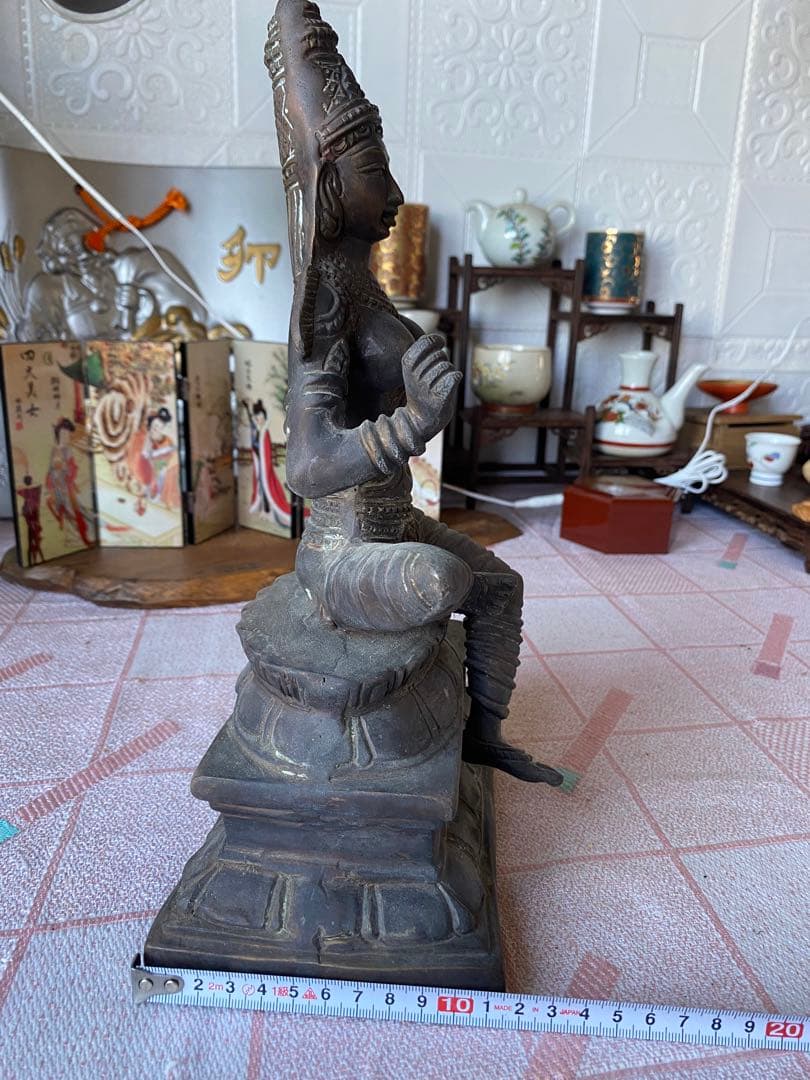 仏教美術　銅製　唐物 中国美術 古玩 古美術 骨董品 寺院　タイ仏像　仏教坐像