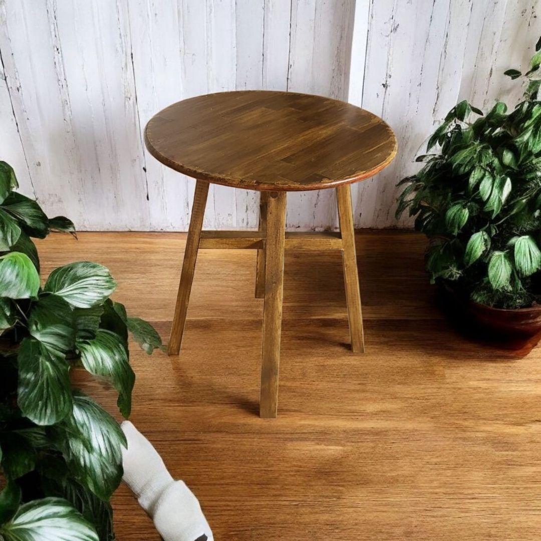 ダイニングテーブル　に最適/　ヴィンテージ風　/　丸テーブル