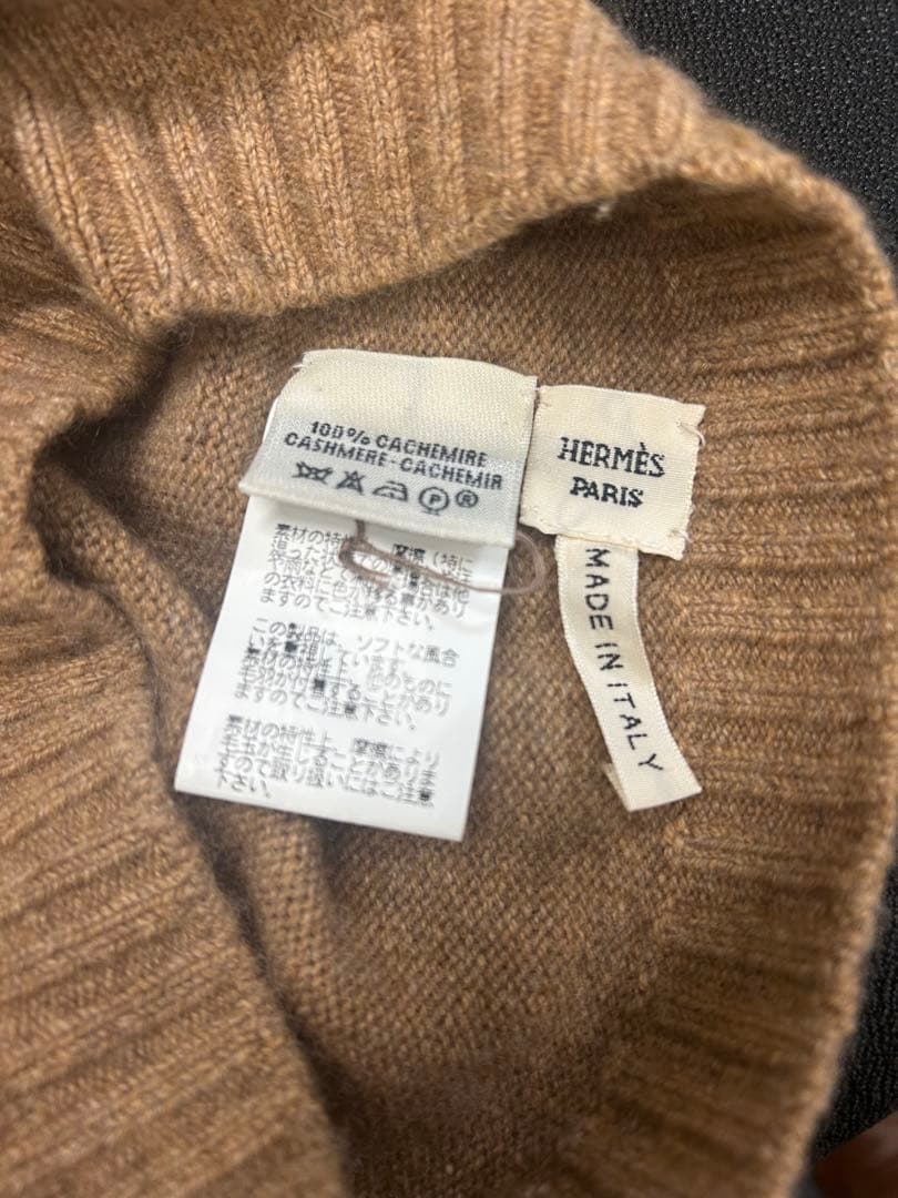 HERMESエルメス ウール ベージュ レディースニット帽ビーニー