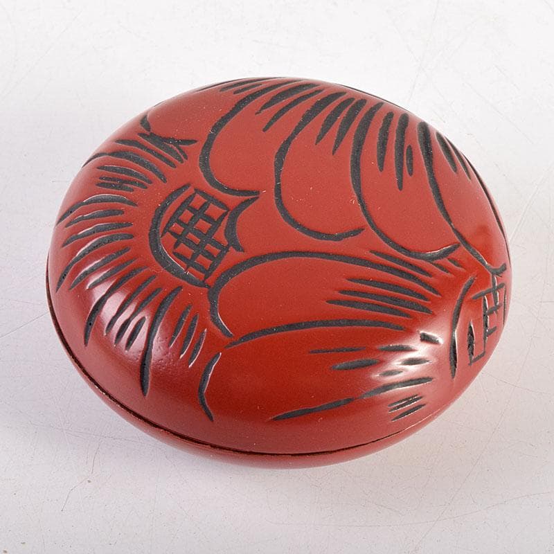 茶道具　南忠作　仙台堆朱　香合　共箱　V　8333