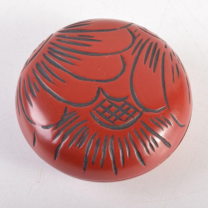 茶道具　南忠作　仙台堆朱　香合　共箱　V　8333