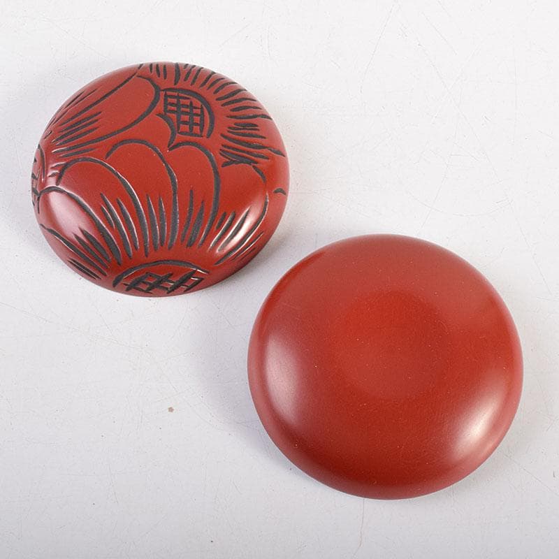 茶道具　南忠作　仙台堆朱　香合　共箱　V　8333