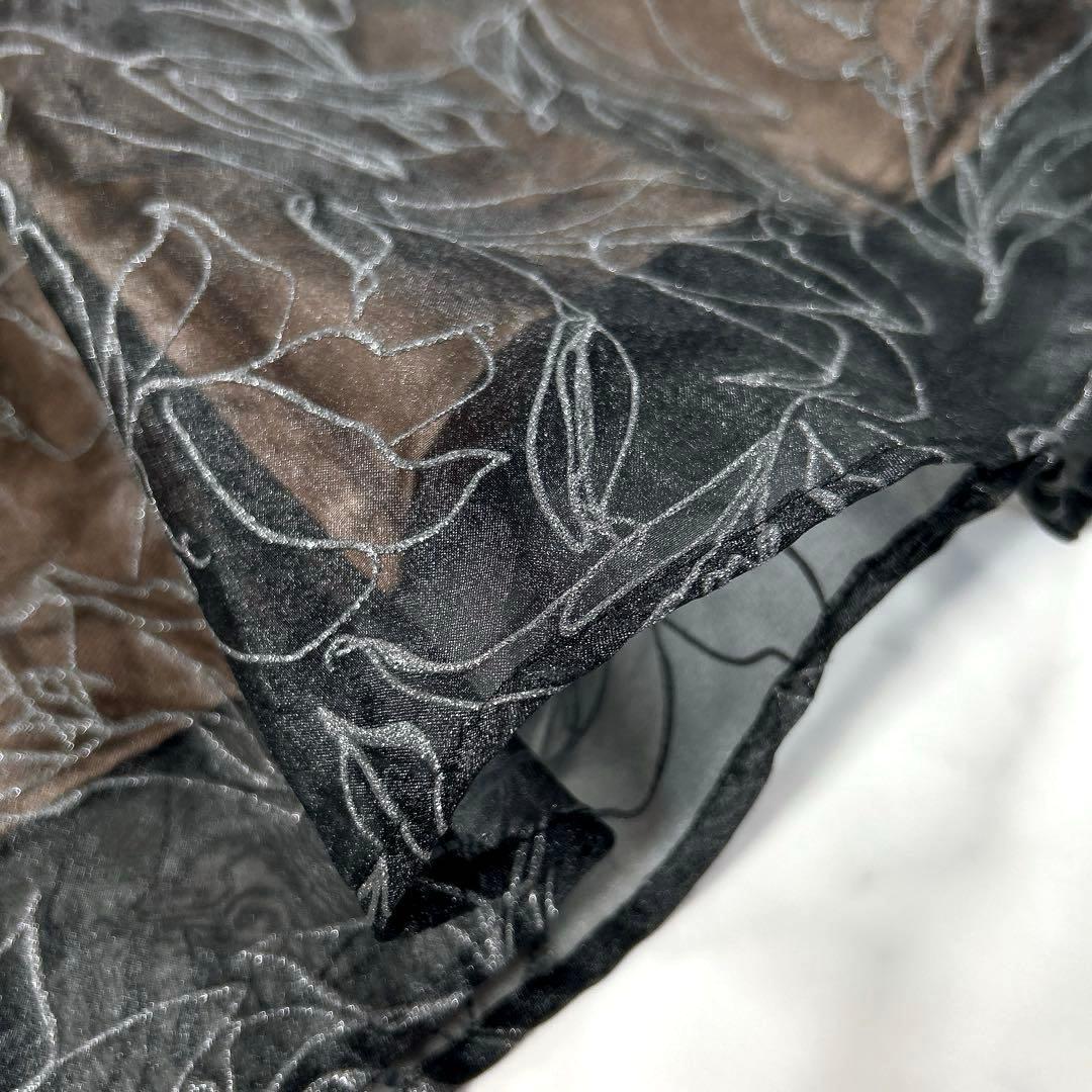 LILY BROWN　エンボスオーガンジーLilyグリッタードレス　ブラック　0