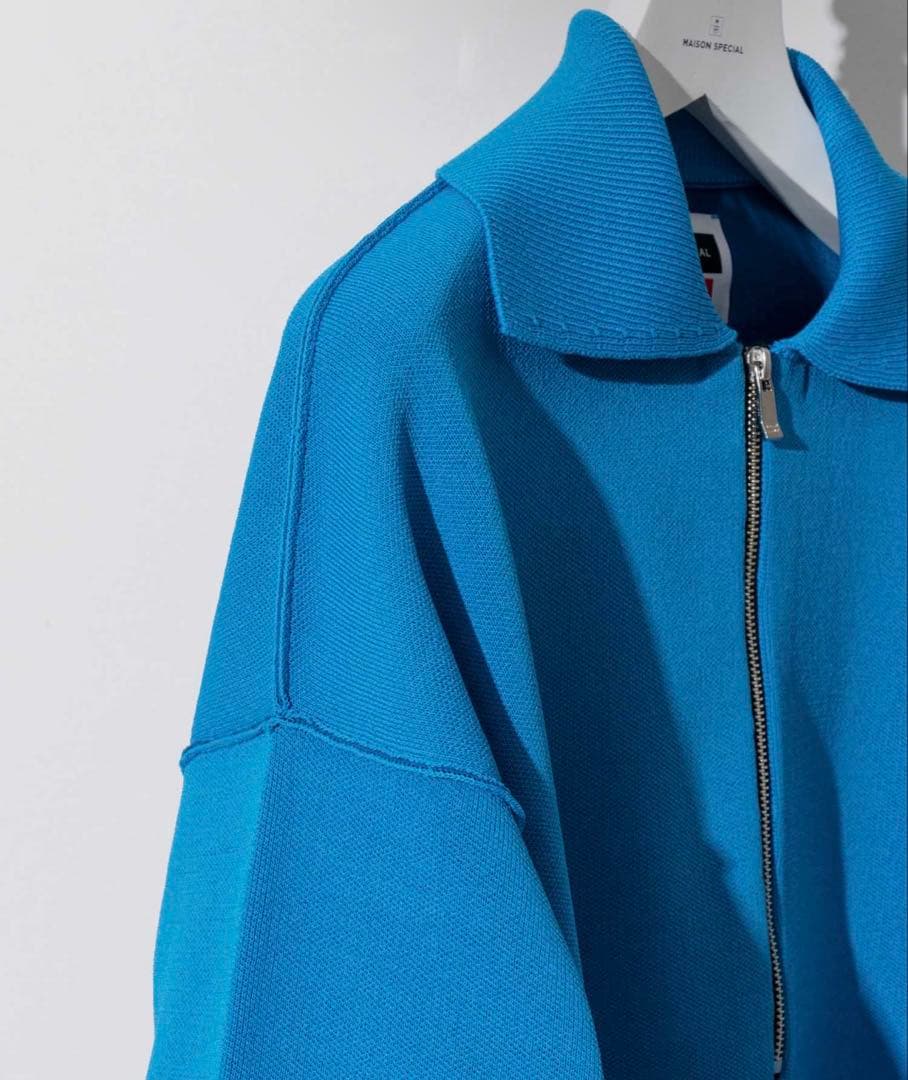 ダブルフェイスハーフジッププライムオーバーニットポロシャツ