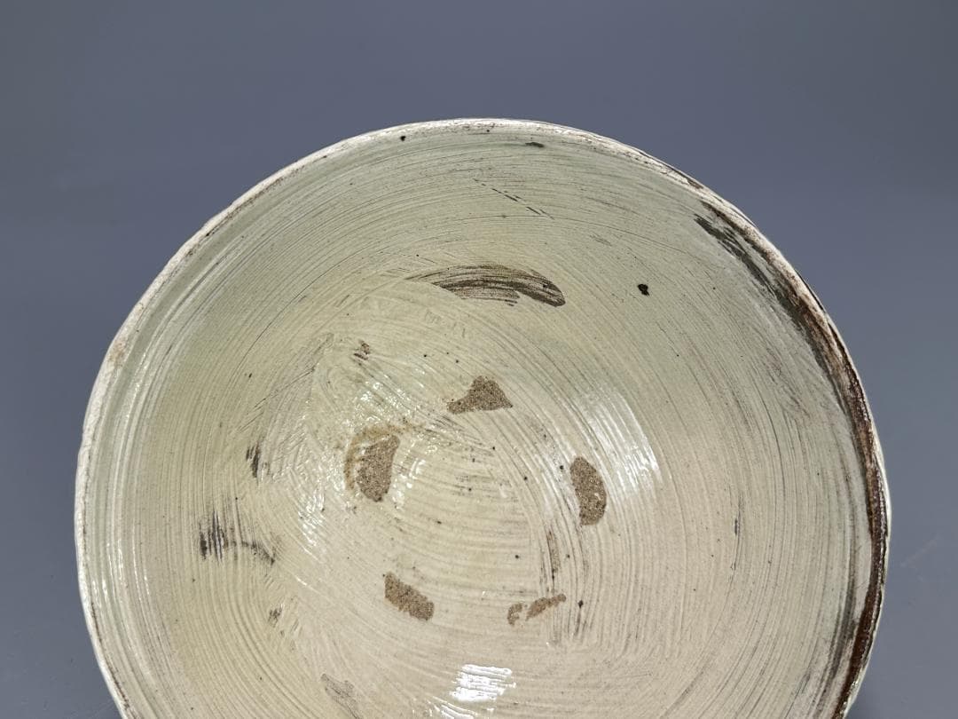 日本美術　江戸時代　対州　対馬　刷毛目　茶碗　書留共箱付　美品