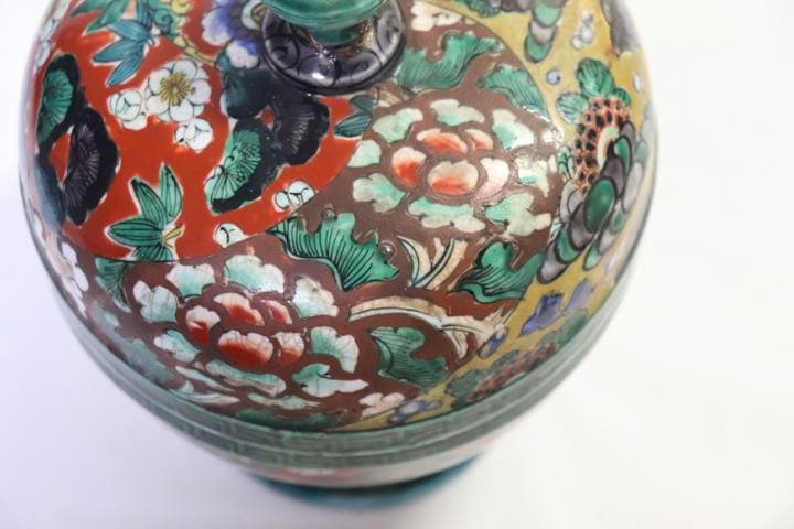 江戸後期　古九谷焼　蓋付菓子器　アンティーク0923