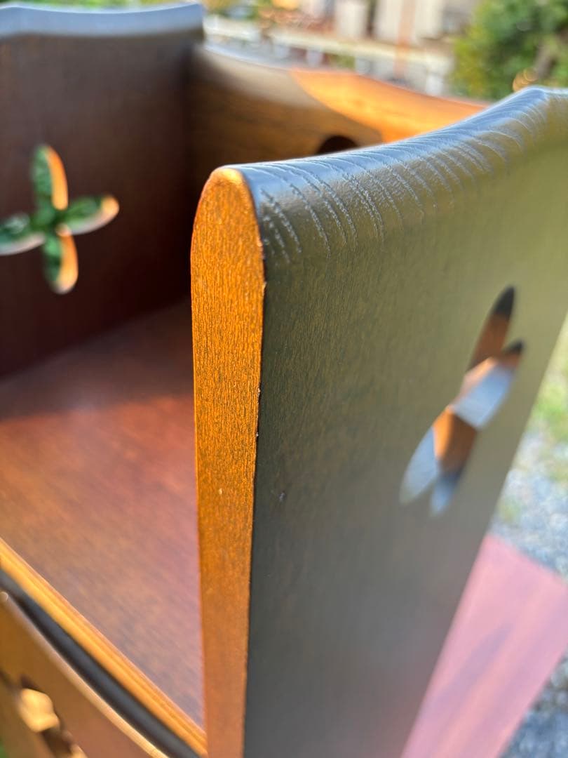 希少　karimoku カリモク　電話台　花台　飾り棚　平成レトロ　彫刻