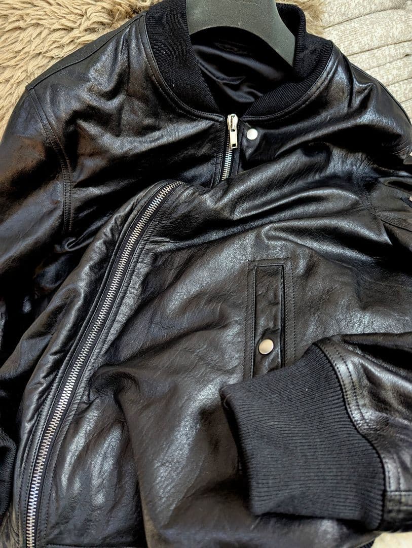 新品　2024F/W　リックオウエンス　クラシック　フライト　レザージャケット