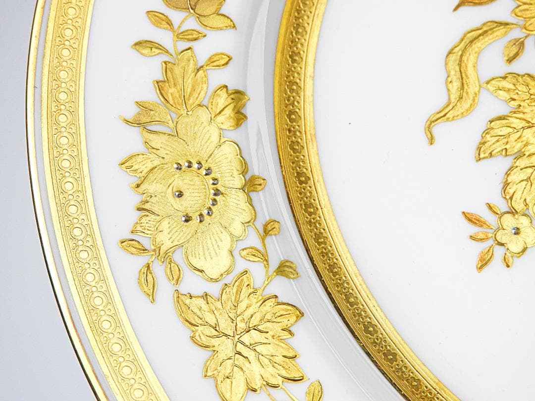 ミントン ティファニー特注 金彩プラチナ キャビネット プレート