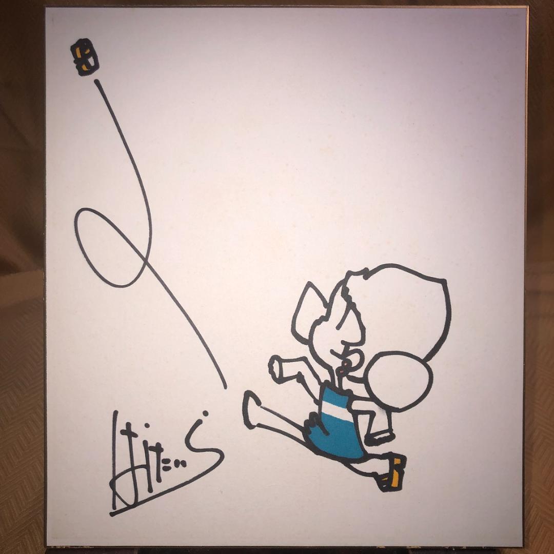 漫画家　はらたいら　モンローちゃん　ペン画　直筆肉筆画　サイン　額装品