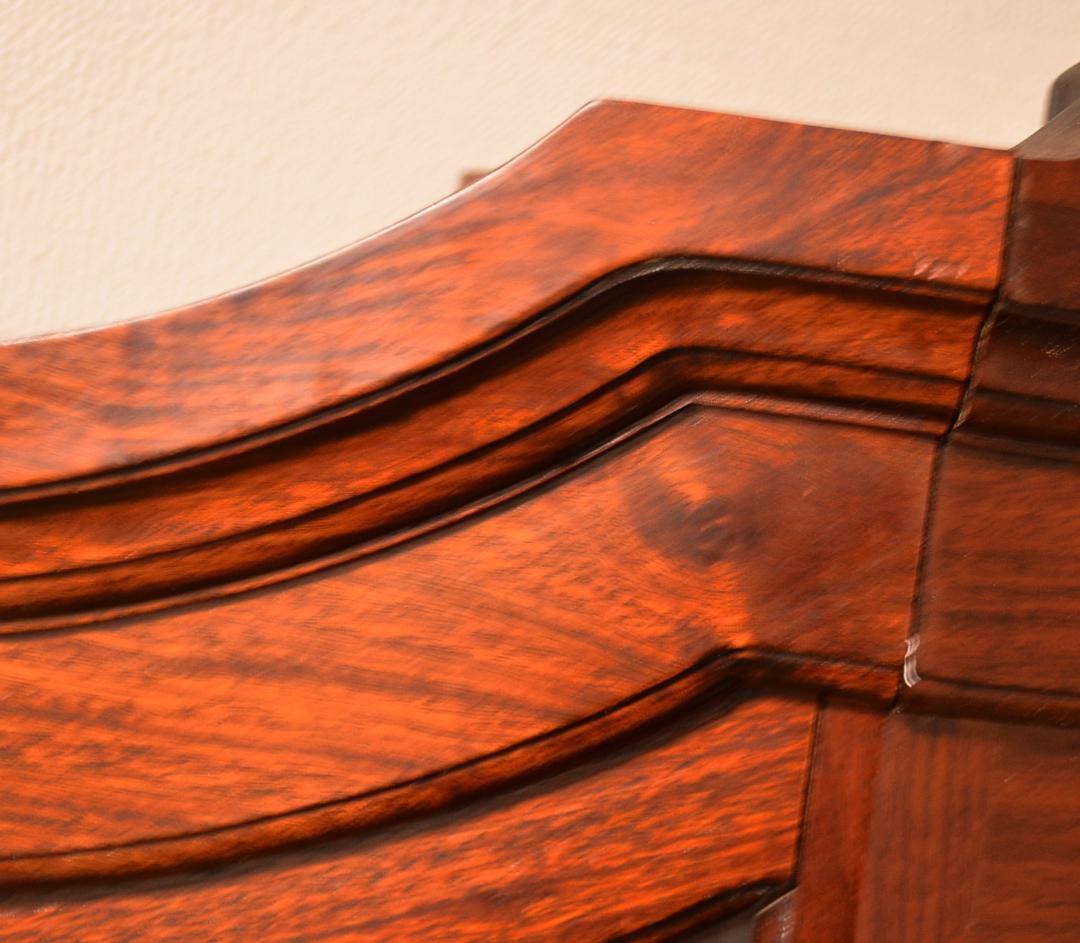 引き取り限定　花梨無垢 三面ガラス キャビネット　家具アンティーク