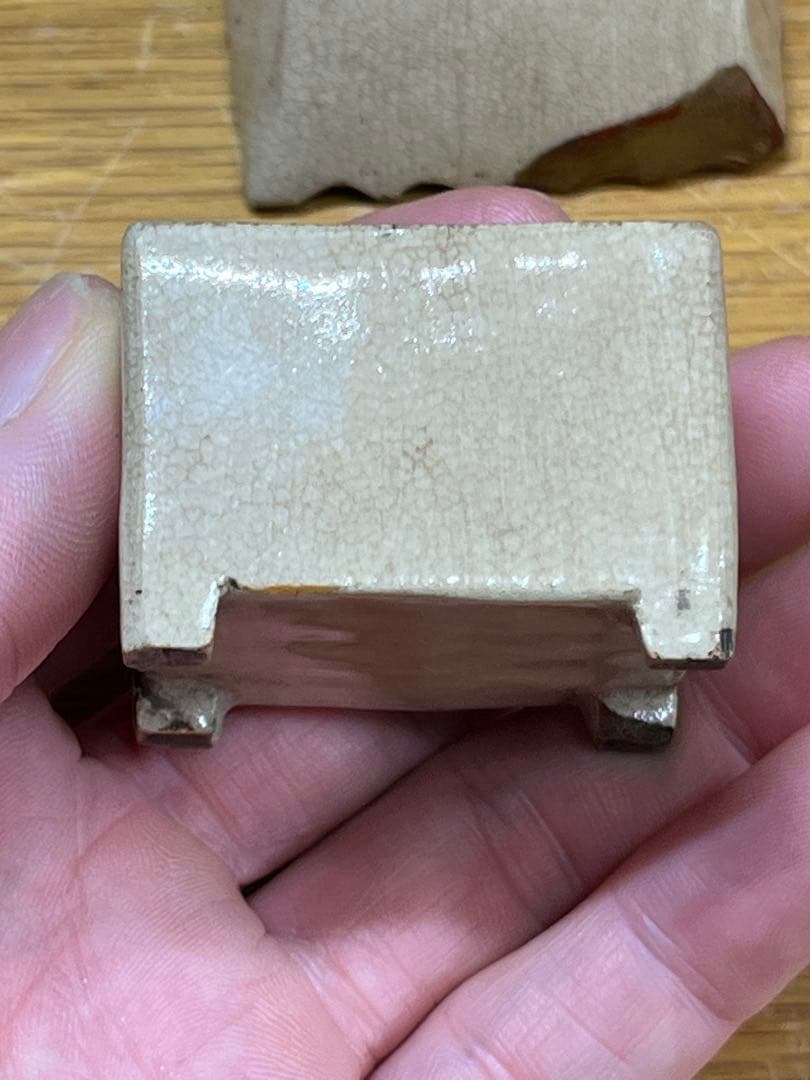 時代物　骨董品　古志野香合　 茶道具