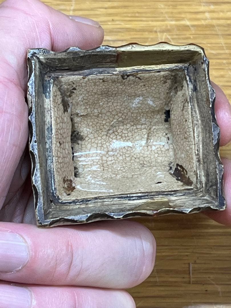 時代物　骨董品　古志野香合　 茶道具