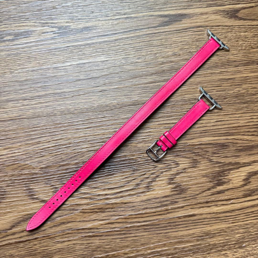 2395 Apple Watch エルメス　ローズメキシコ　二重　レザーベルト