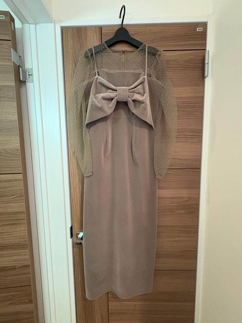 【LEJA】未使用タグ付き　2WAYリボンビスチェベロアIラインドレスワンピース