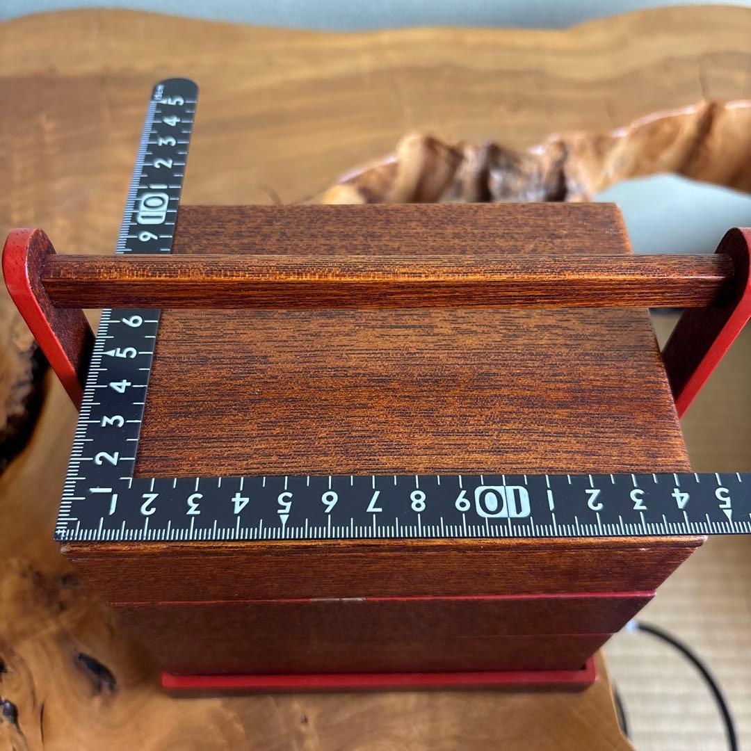 名門 平安 みの屋 美濃屋 木製 手提重箱 古道具 弁当箱 菓子器 共箱