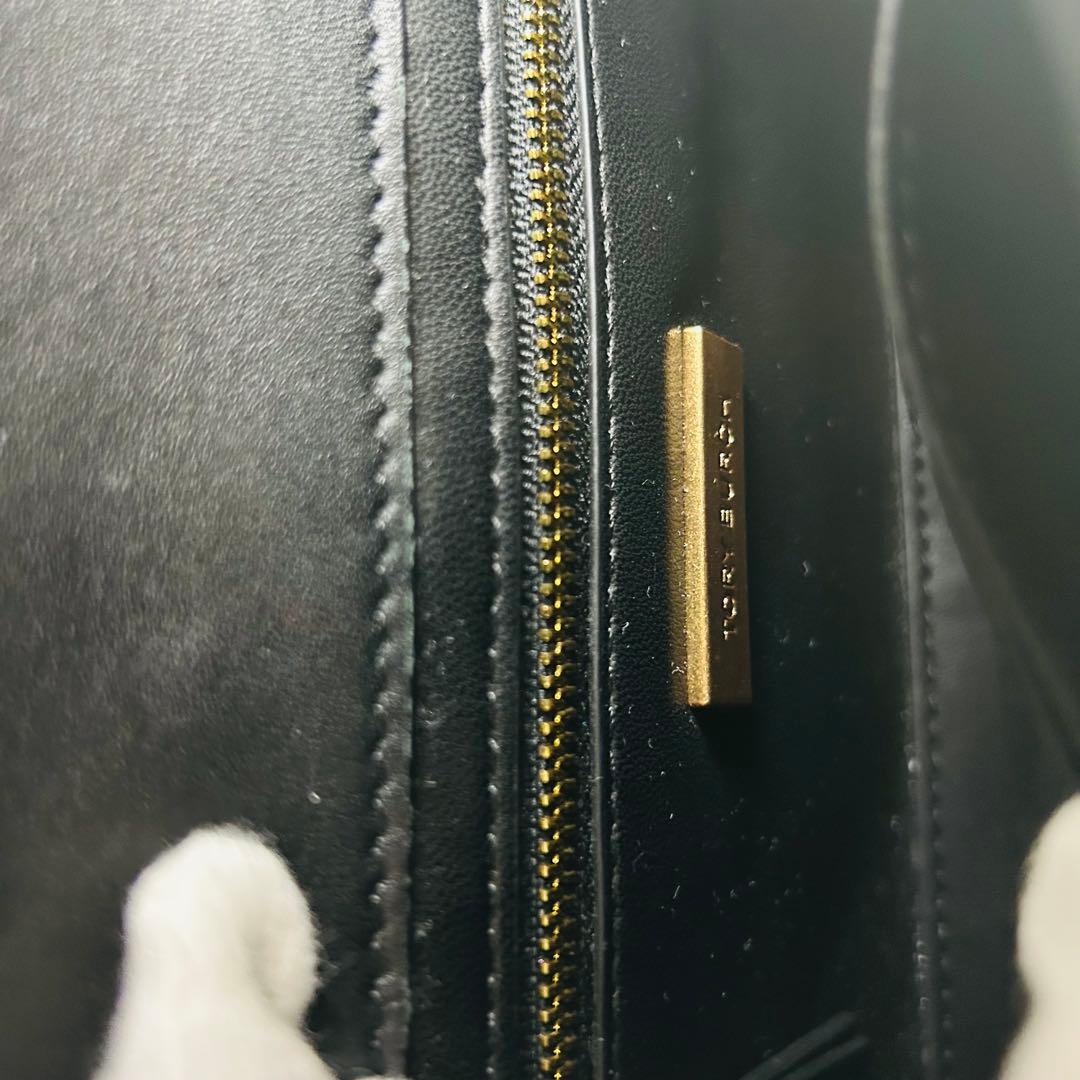 トリーバーチ＊キルティング クロスボディ ゴールドチェーン レザーブラック