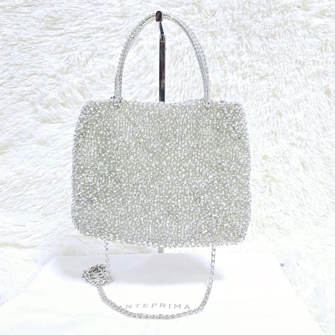 美品✨人気色シルバー✨アンテプリマ スクエア ミディアム シルバー