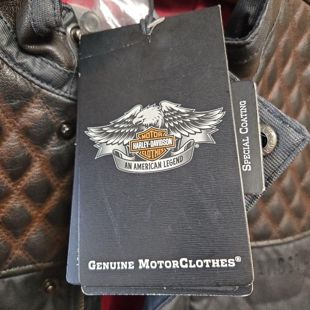 再値下中ハーレー純正 未使用品 ジャケット レザーアクセントキルティング黒 M