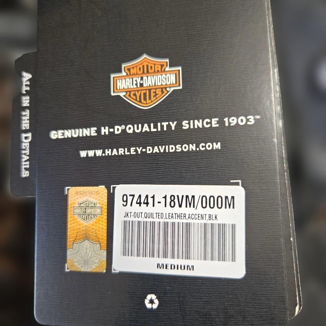 再値下中ハーレー純正 未使用品 ジャケット レザーアクセントキルティング黒 M