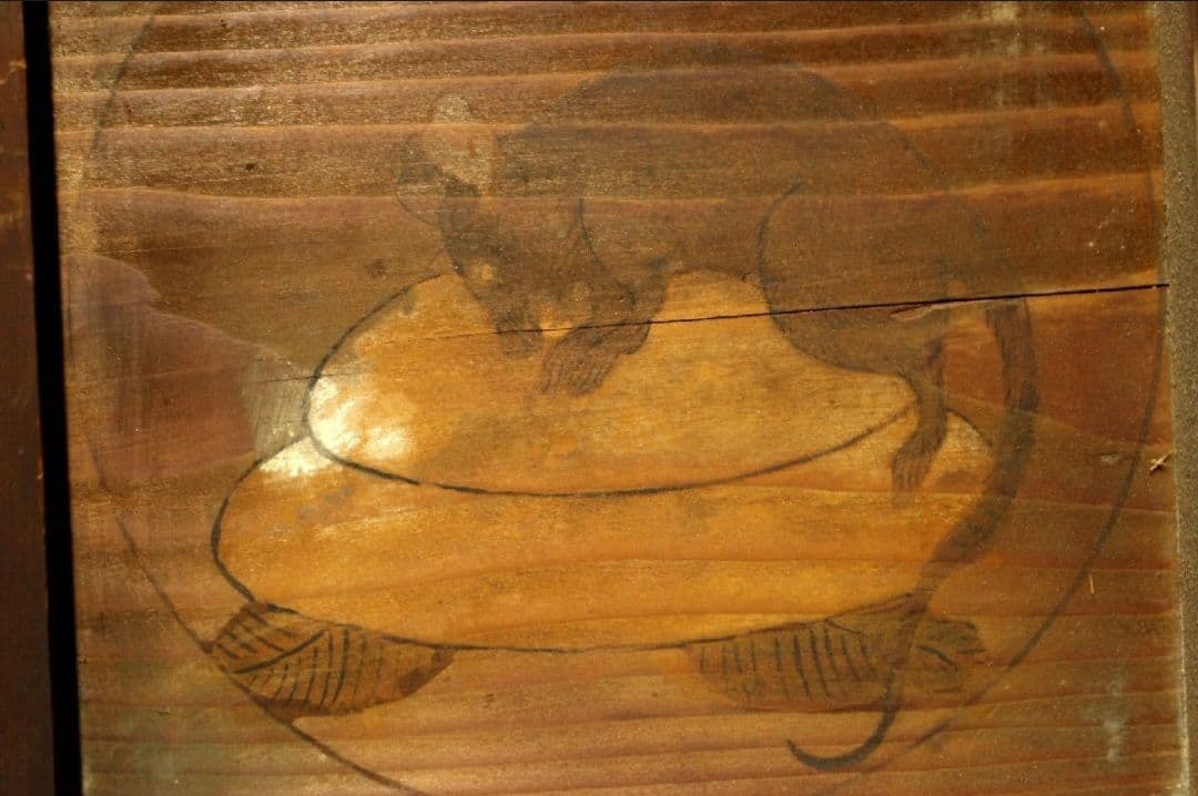 江戸時代 無銘 作者不明 彩色絵馬 干支図 蛇 虎 板絵 奉納