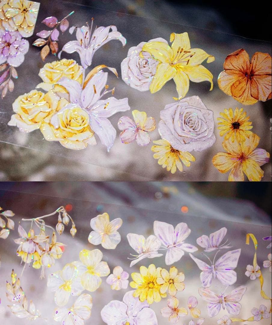 海外マスキングテープ巻売り 小花黄 フラワー 人物マスキングテープ