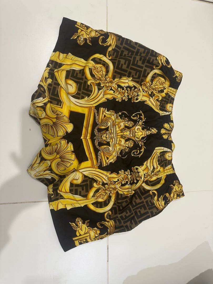 FENDACE FENDI× VERSACE水着 サイズ50 ゴールドバロック