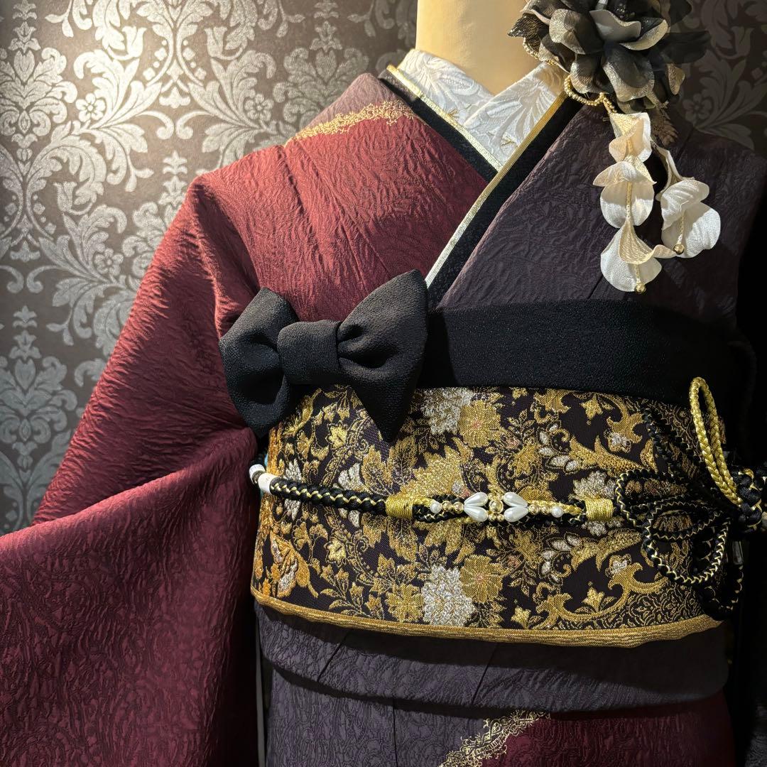 美品　染分け　刺繍　金彩　逸品　珍品　振袖　フルセット 振り袖