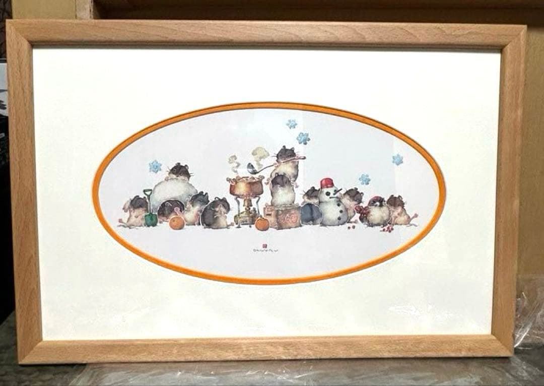 自然イラスト作家　北田稔　オリジナル　シルススクリーン作品