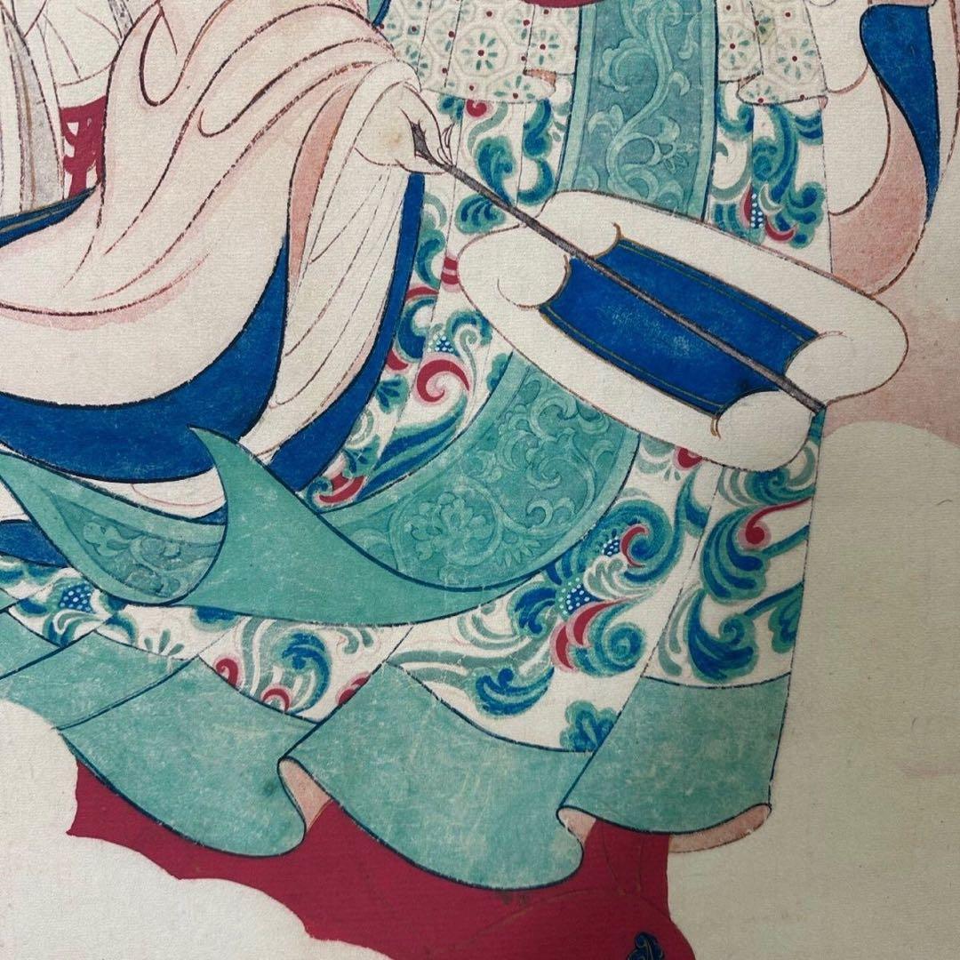 張大千 蟠桃献寿 三尺中堂 掛け軸｜証書付き｜中国人物画