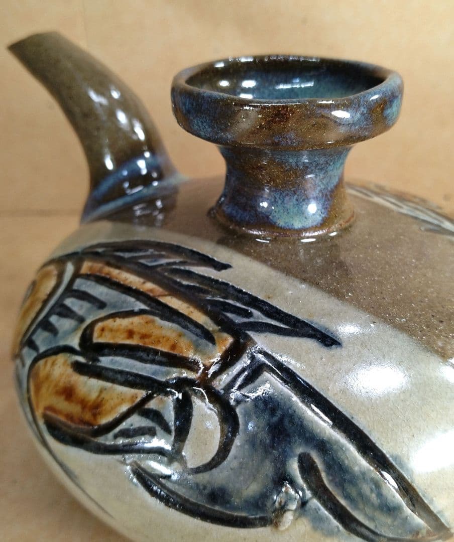 【本物保証】金城次郎 壷屋焼 カラカラ(笑魚エビ) 共箱 栞 人間国宝 美品