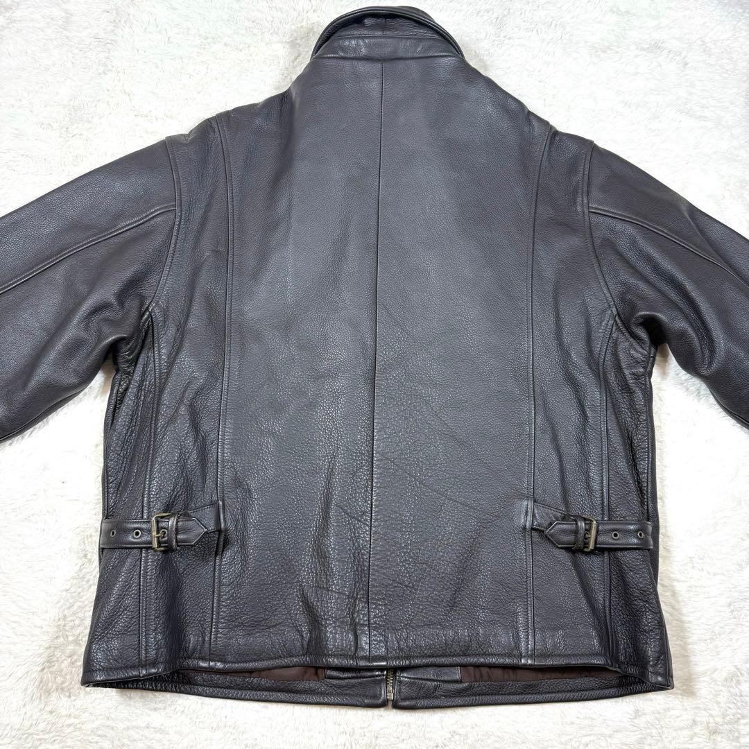 エディーバウアー 白タグ レザージャケット 本革 ダークブラウン 90s