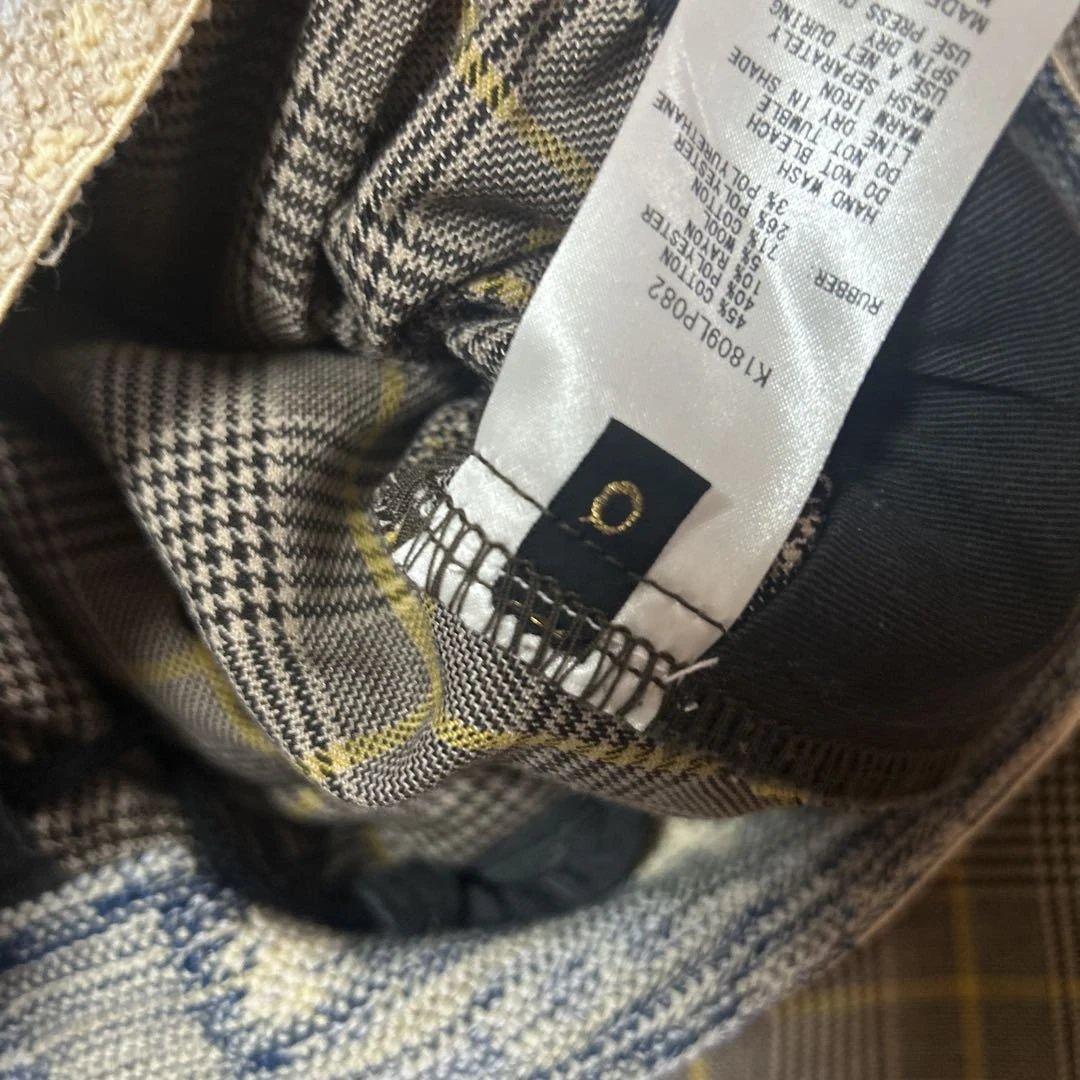 キャピタルチェック柄ガウチョパンツ 膝下丈