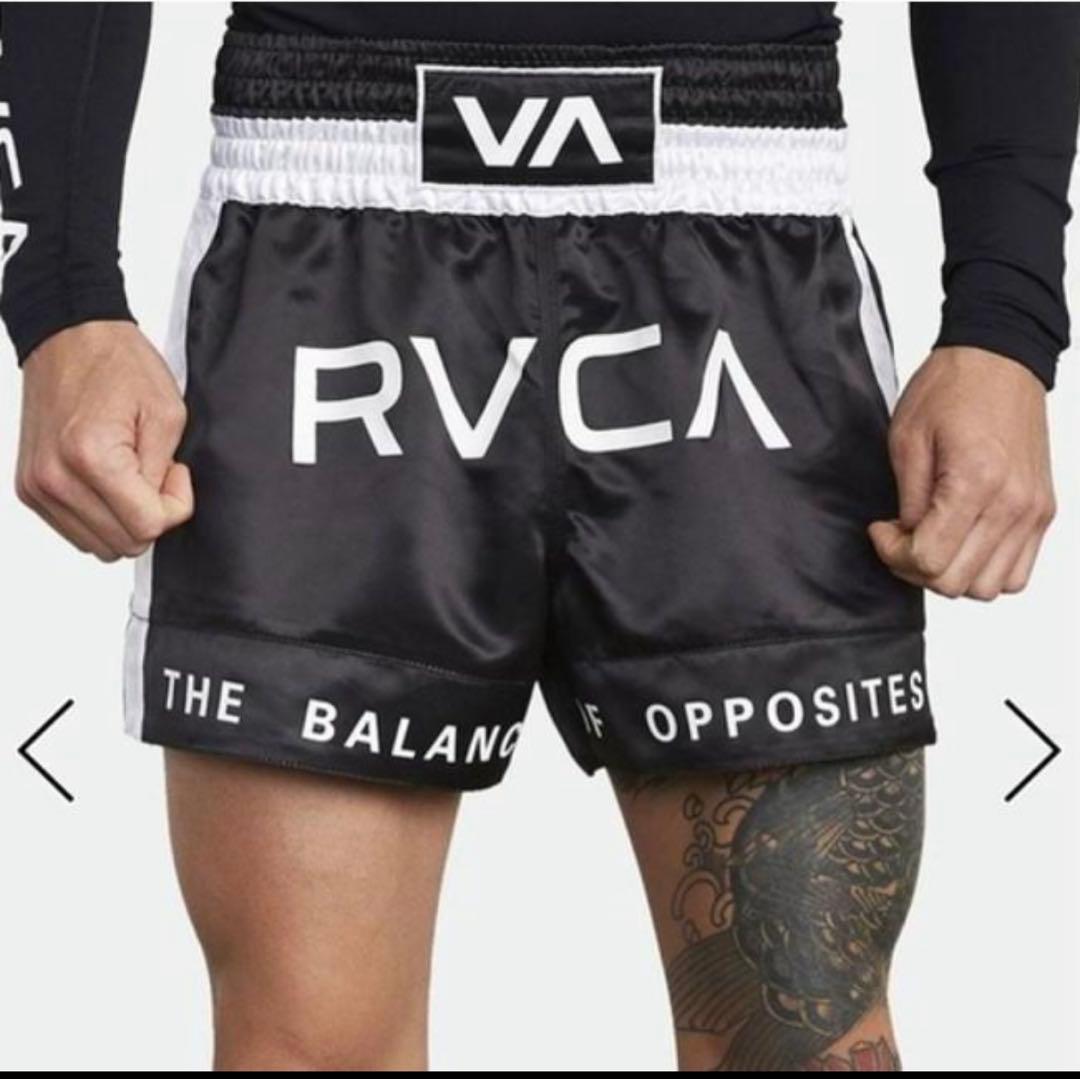 新品　RVCA SPORTルーカ スポーツ　ショーツ　L　黒ｘ白(格闘技）