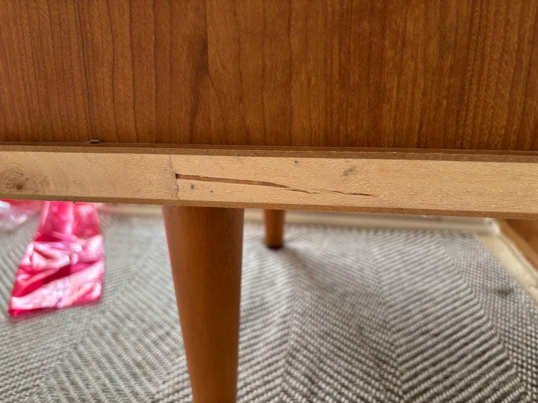 ブラウン木製キャビネット 中型 3引き出し