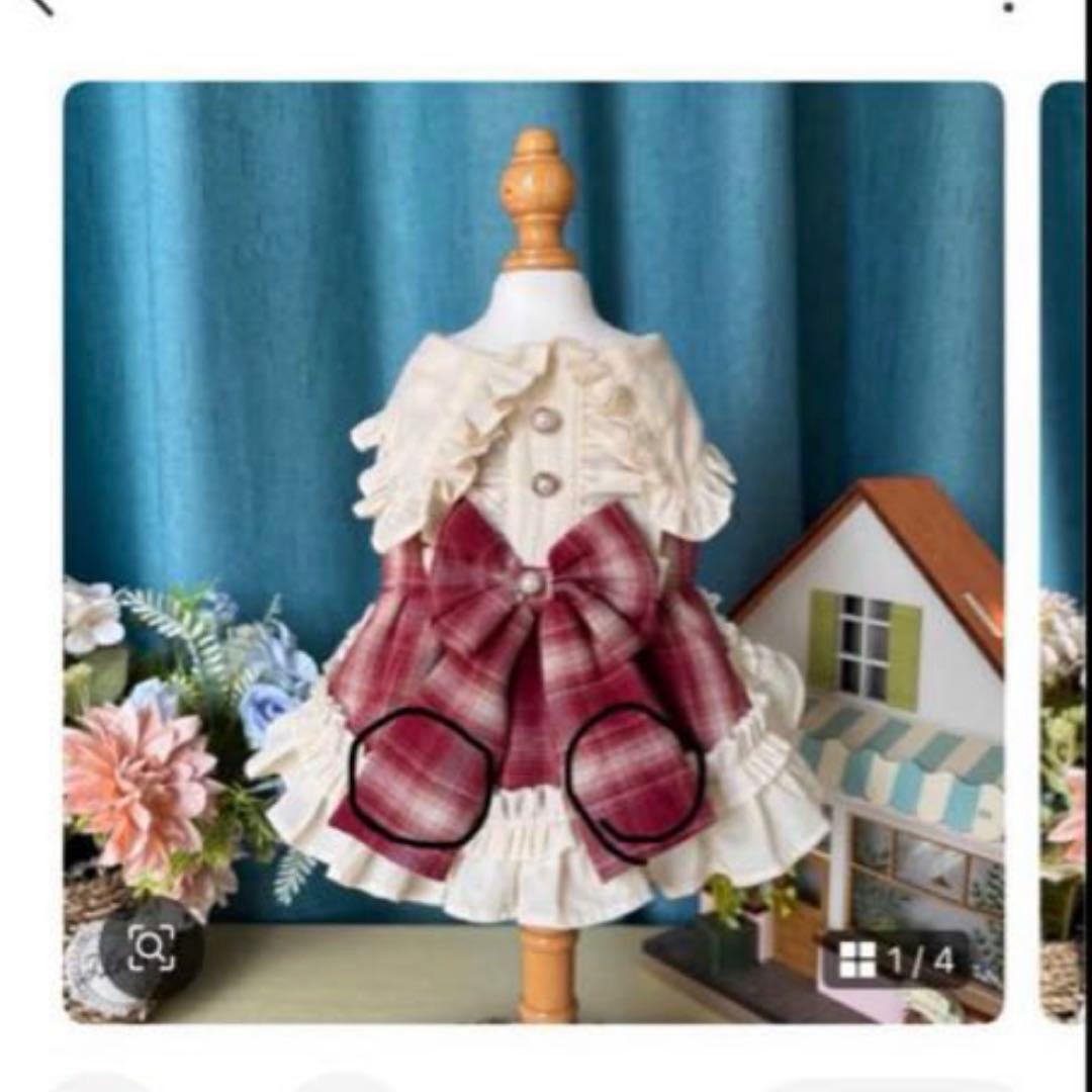 まめ犬服　猫服　ハンドメイド　ワンピース　わんちゃん