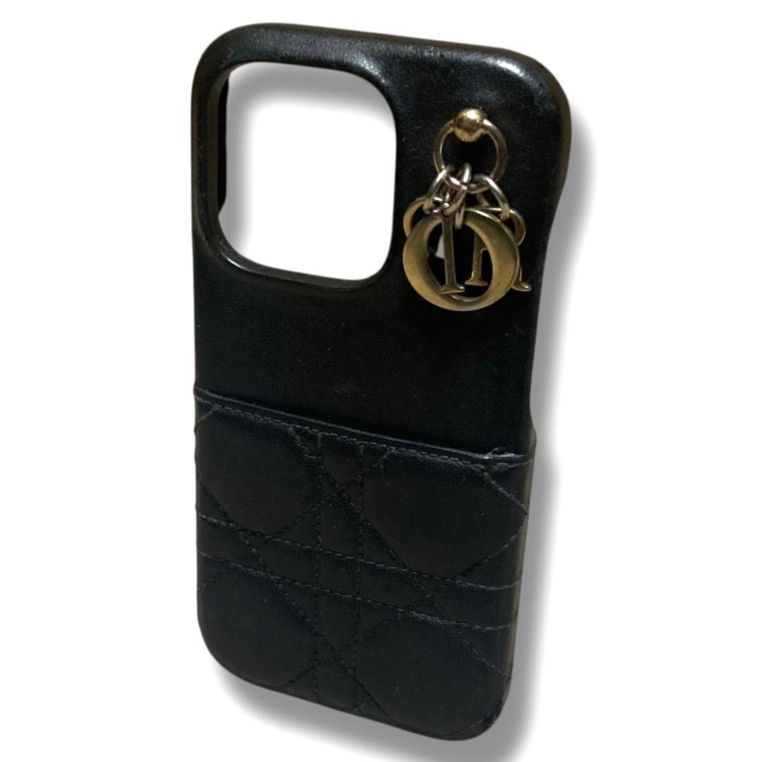 クリスチャンディオール　スマホケース　iPhone14Pro　カナージュ　黒